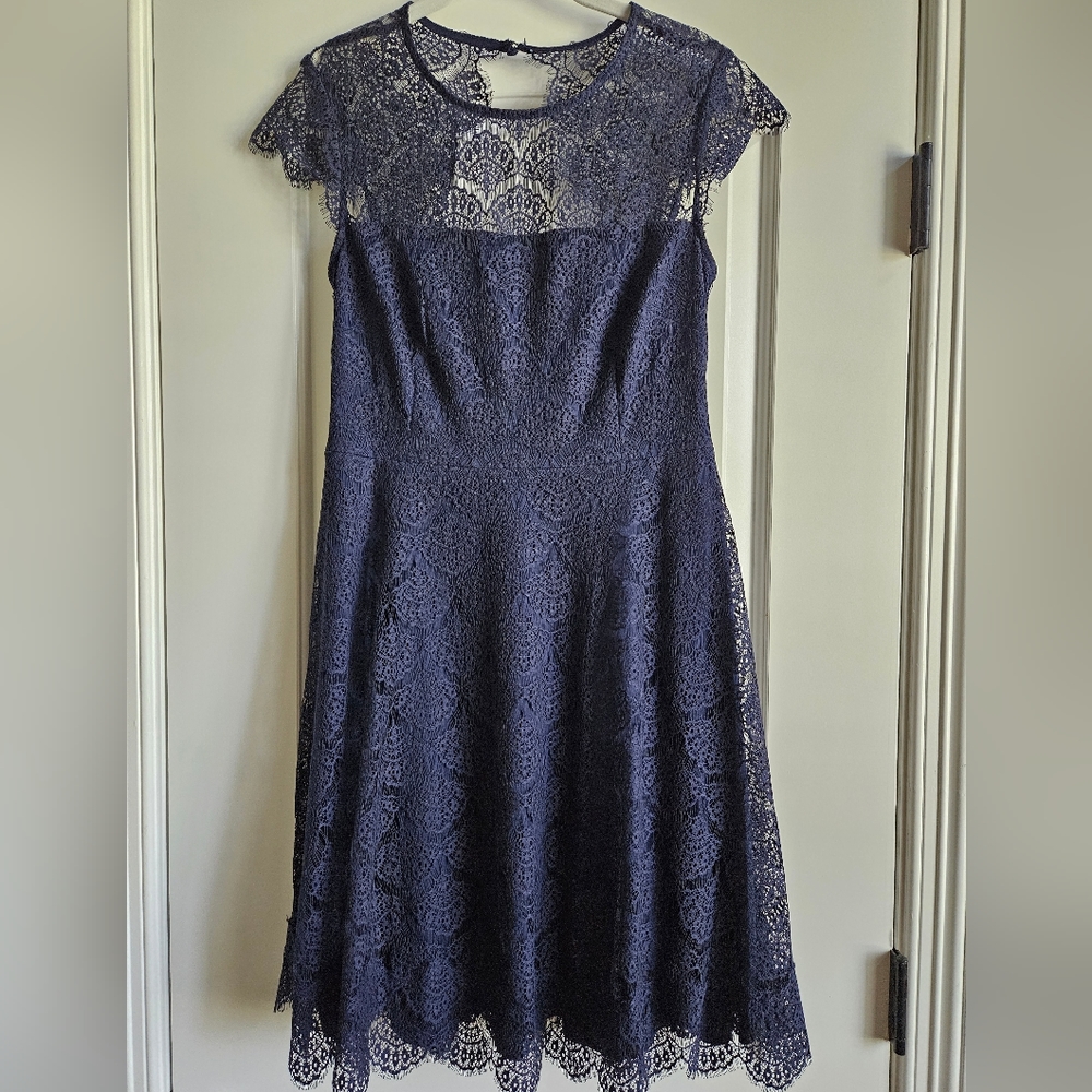 Navy Blue Lace Dress
